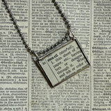 Handle with Care, vintage dictionary pages, up-cycled to soldered glass pendant