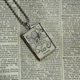 Octopus - vintage 1930s dictionary illustration up-cycled to soldered glass pendant