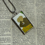 Frederick, vintage children's book illustrations, up-cycled to soldered glass pendant