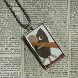 Frederick, vintage children's book illustrations, up-cycled to soldered glass pendant