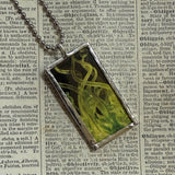 Chihuly glass, upcycled to hand soldered glass pendant