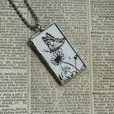 Ferdinand, vintage children's book illustrations, up-cycled to soldered glass pendant