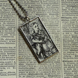 Alice in Wonderland, original illustrations from vintage book, up-cycled to soldered glass pendant