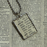 Griffin, vintage dictionary illustration, hand soldered glass pendant, upcycled to soldered glass pendant