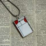 Frank Lloyd Wright stained glass, upcycled to hand soldered glass pendant