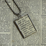 Troll, vintage dictionary illustration, hand soldered glass pendant, upcycled to soldered glass pendant