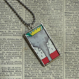 Babar, original vintage 1960s book illustrations, upcycled to soldered glass pendant