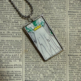 Babar, original vintage 1960s book illustrations, upcycled to soldered glass pendant