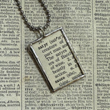 Satyr, Roman, Greek Mythology, vintage dictionary illustration, hand soldered glass pendant, upcycled to soldered glass pendant