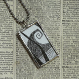 Nightmare before Christmas, Jack Skellington, original illustrations from vintage book, up-cycled to soldered glass pendant