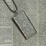Great Blue Heron, vintage 1930s dictionary illustration, hand-soldered glass pendant