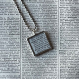 Dragonfly, vintage 1930s dictionary illustrations up-cycled to soldered glass pendant