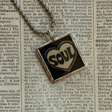Black is Beautiful, Soul, vintage comic book illustrations, upcycled to soldered glass pendant