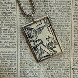 Winnie the Pooh childrens' book illustrations up-cycled to hand-soldered glass pendant