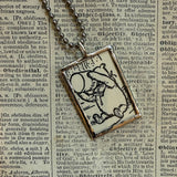 Winnie the Pooh childrens' book illustrations up-cycled to hand-soldered glass pendant