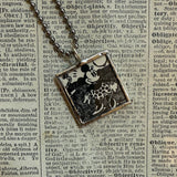 Mickey Mouse, vintage illustrations, up-cycled to soldered glass pendant