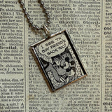 Mickey Mouse, vintage illustrations, up-cycled to soldered glass pendant