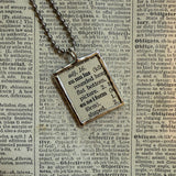Cumulus clouds, vintage dictionary illustration, upcycled to soldered glass pendant
