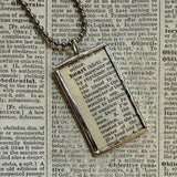 Human anatomical heart, vintage dictionary illustration, up-cycled to soldered glass pendant