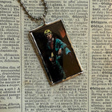 David Bowie, vintage album cover images, upcycled hand soldered glass pendant