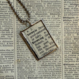 Brownie elf, vintage dictionary illustration, hand soldered glass pendant, upcycled to soldered glass pendant (Copy)
