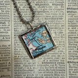 Vancouver, Victoria, Canada vintage map, hand-soldered glass pendant