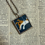 Olive the other Reindeer, original vintage childrens' book illustrations, upcycled to soldered glass pendant