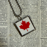 Toronto Canada vintage map, hand-soldered glass pendant