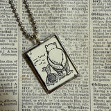 Winnie the Pooh childrens' book illustrations up-cycled to hand-soldered glass pendant