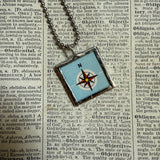 Tokyo, Japan vintage map, hand-soldered glass pendant
