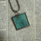 Los Angeles Vintage map, hand-soldered glass pendant