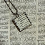 Horseshoe, vintage dictionary illustration, hand soldered glass pendant, upcycled to soldered glass pendant