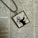 Little Orphan Annie, Sandy, vintage illustration upcycled to soldered glass pendant