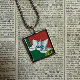Good night moon, vintage children's book illustrations, up-cycled to soldered glass pendant