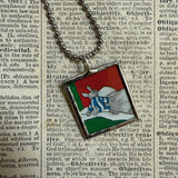 Good night moon, vintage children's book illustrations, up-cycled to soldered glass pendant
