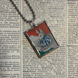 Good night moon, vintage children's book illustrations, up-cycled to soldered glass pendant