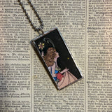 Fairies, vintage children's book illustration up-cycled to soldered glass pendant