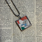 Good night moon, vintage children's book illustrations, up-cycled to soldered glass pendant