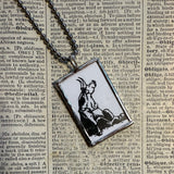 Ferdinand, vintage children's book illustrations, upcycled to soldered glass pendant