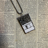 Ferdinand, vintage children's book illustrations, upcycled to soldered glass pendant