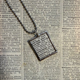 Scottish terrier, vintage 1930s dictionary illustration, up-cycled to hand-soldered glass pendant