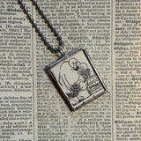 Popeye, original illustrations from a vintage comic, up-cycled to soldered glass pendant