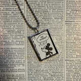 Mickey Mouse, vintage illustrations, up-cycled to soldered glass pendant