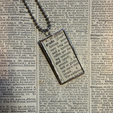 Giraffe, vintage 1930s dictionary illustration, up-cycled to hand-soldered glass pendant