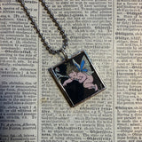 Fairies, cherubs, vintage children's book illustration up-cycled to soldered glass pendant