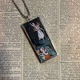 Fairies, vintage children's book illustration up-cycled to soldered glass pendant