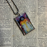 Jimi Hendrix, vintage album cover images, upcycled hand soldered glass pendant