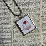 Little Prince, original illustrations from vintage book, up-cycled to soldered glass pendant