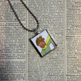 Little Prince, original illustrations from vintage book, up-cycled to soldered glass pendant