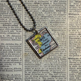 Tokyo, Japan, vintage map and flag, hand-soldered glass pendant